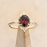 "NORTH STAR" - OVAL ENGAGEMENT RING WITH DIAMOND HALO & ACCENTS-2