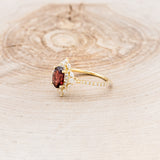 "NORTH STAR" - OVAL GARNET ENGAGEMENT RING WITH DIAMOND HALO & ACCENTS-15