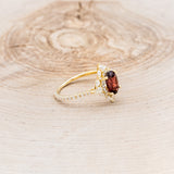 "NORTH STAR" - OVAL GARNET ENGAGEMENT RING WITH DIAMOND HALO & ACCENTS-14