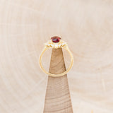 "NORTH STAR" - OVAL GARNET ENGAGEMENT RING WITH DIAMOND HALO & ACCENTS-18