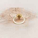 "NORTH STAR" - OVAL SALT & PEPPER DIAMOND ENGAGEMENT RING WITH DIAMOND HALO & ACCENTS - 14K YELLOW GOLD - SIZE 7-5