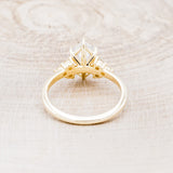 "OCTAVIA" - ELONGATED HEXAGON MOISSANITE ENGAGEMENT RING WITH DIAMOND ACCENTS