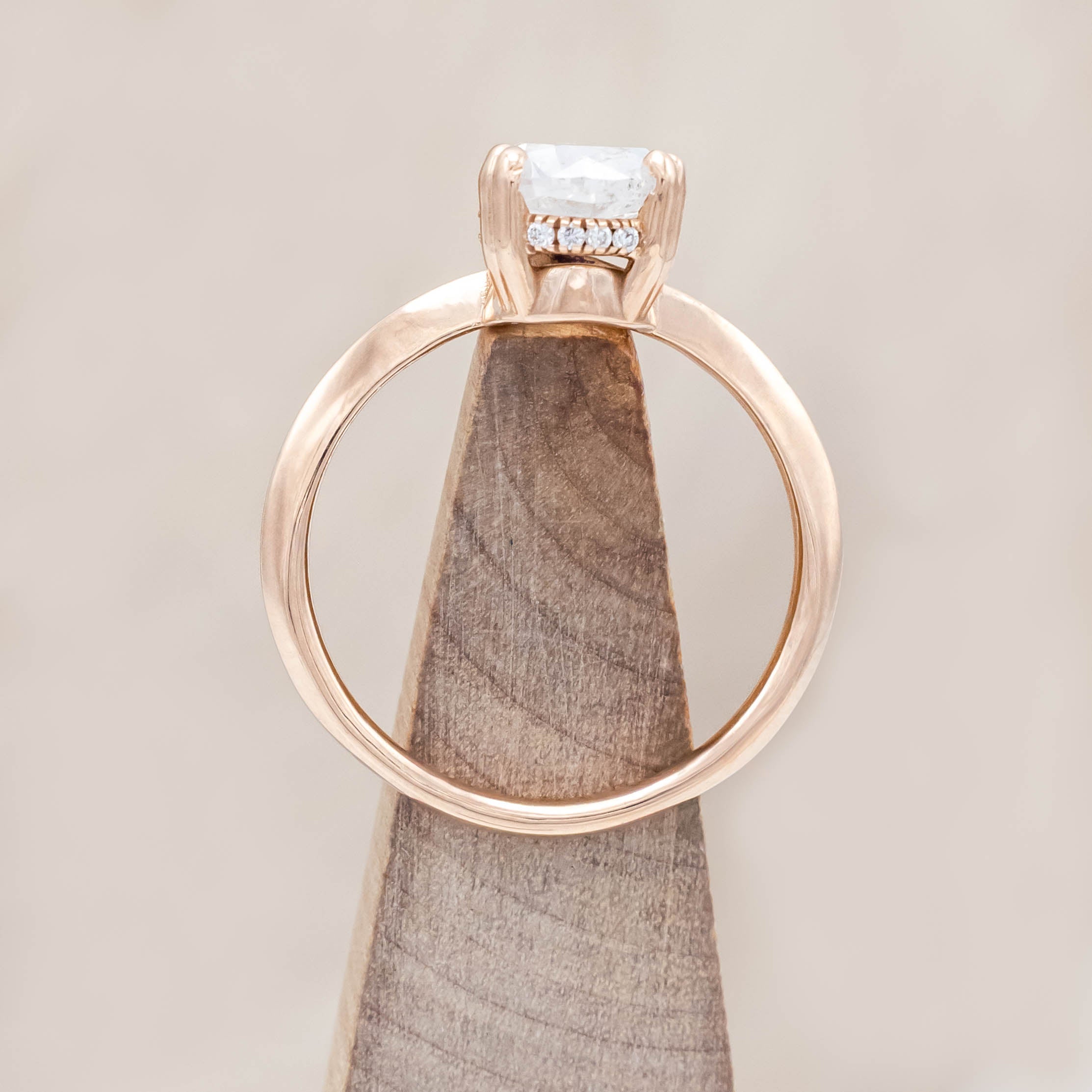 ONE-OF-A-KIND - "SAFIYA" - PEAR CUT SALT & PEPPER DIAMOND ENGAGEMENT RING WITH HIDDEN DIAMOND HALO-Staghead Designs