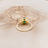 "ORNA" - OVAL LAB-GROWN EMERALD ENGAGEMENT RING WITH DIAMOND ACCENTS & TRACER-10