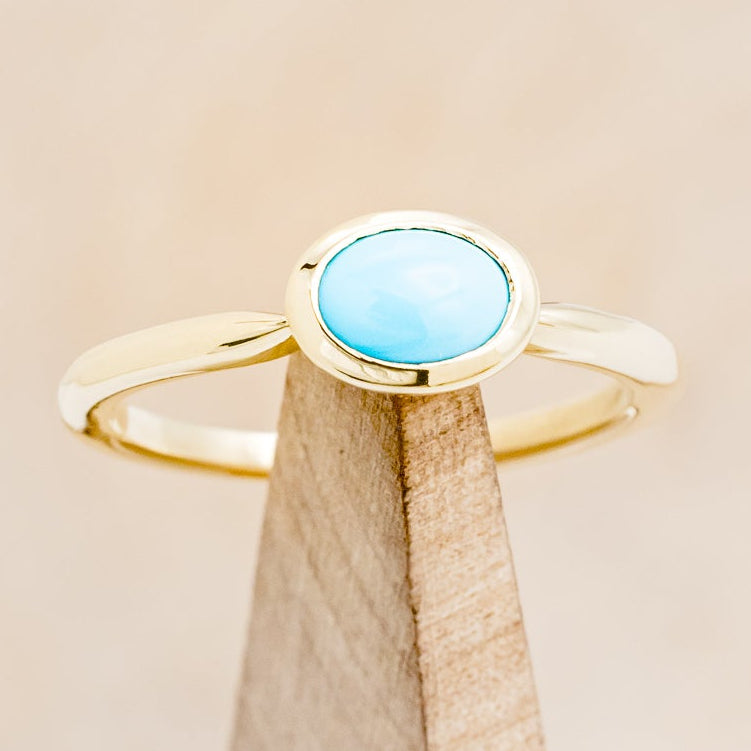 OVAL BLUE BIRD TURQUOISE ENGAGEMENT RING-13