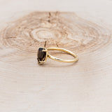 "MAVEN" - CLAW PRONG PEAR-SHAPED SMOKY QUARTZ SOLITAIRE ENGAGEMENT RING