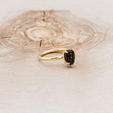 "MAVEN" - CLAW PRONG PEAR-SHAPED SMOKY QUARTZ SOLITAIRE ENGAGEMENT RING-2