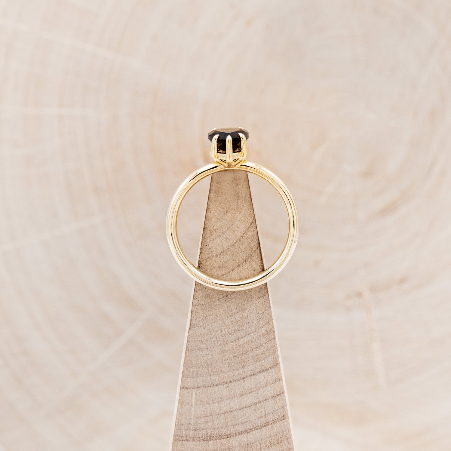 "MAVEN" - CLAW PRONG PEAR-SHAPED SMOKY QUARTZ SOLITAIRE ENGAGEMENT RING-6