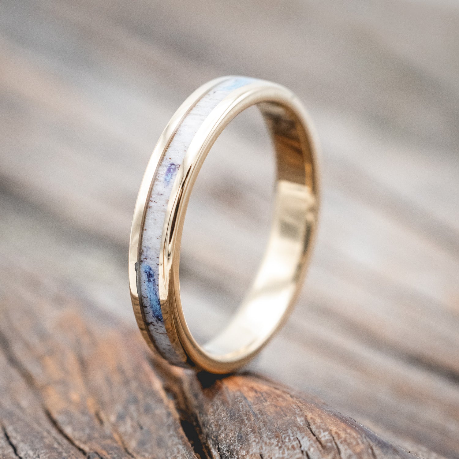 "PERENNA" - ANTLER & TURQUOISE DEPOSITS STACKING BAND-Staghead Designs