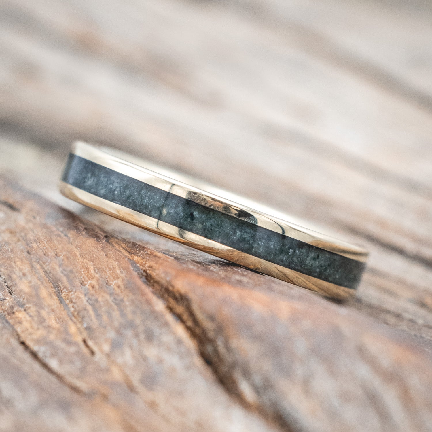 "PERENNA" - MOSS AGATE STACKING BAND-Staghead Designs