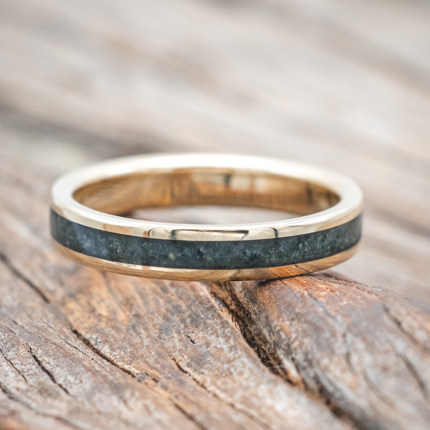 "PERENNA" - MOSS AGATE STACKING BAND-Staghead Designs