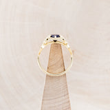 "LUCY IN THE SKY" PETITE - ROUND CUT BLUE GOLDSTONE ENGAGEMENT RING WITH DIAMOND ACCENTS & GOLDSTONE INLAYS-7