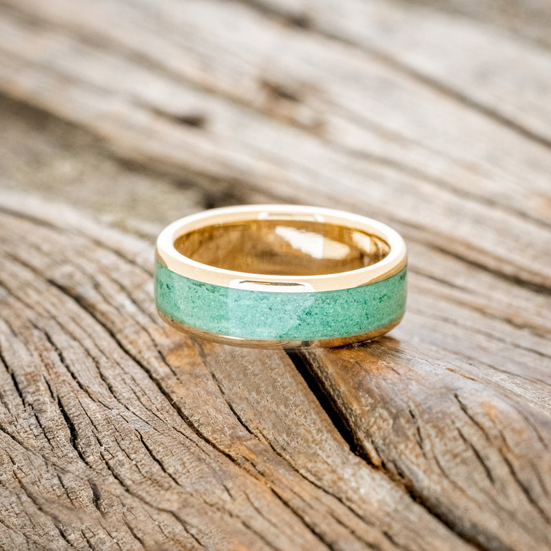 "RAINIER" - MALACHITE WEDDING BAND-6