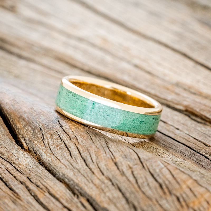 "RAINIER" - MALACHITE WEDDING BAND-5