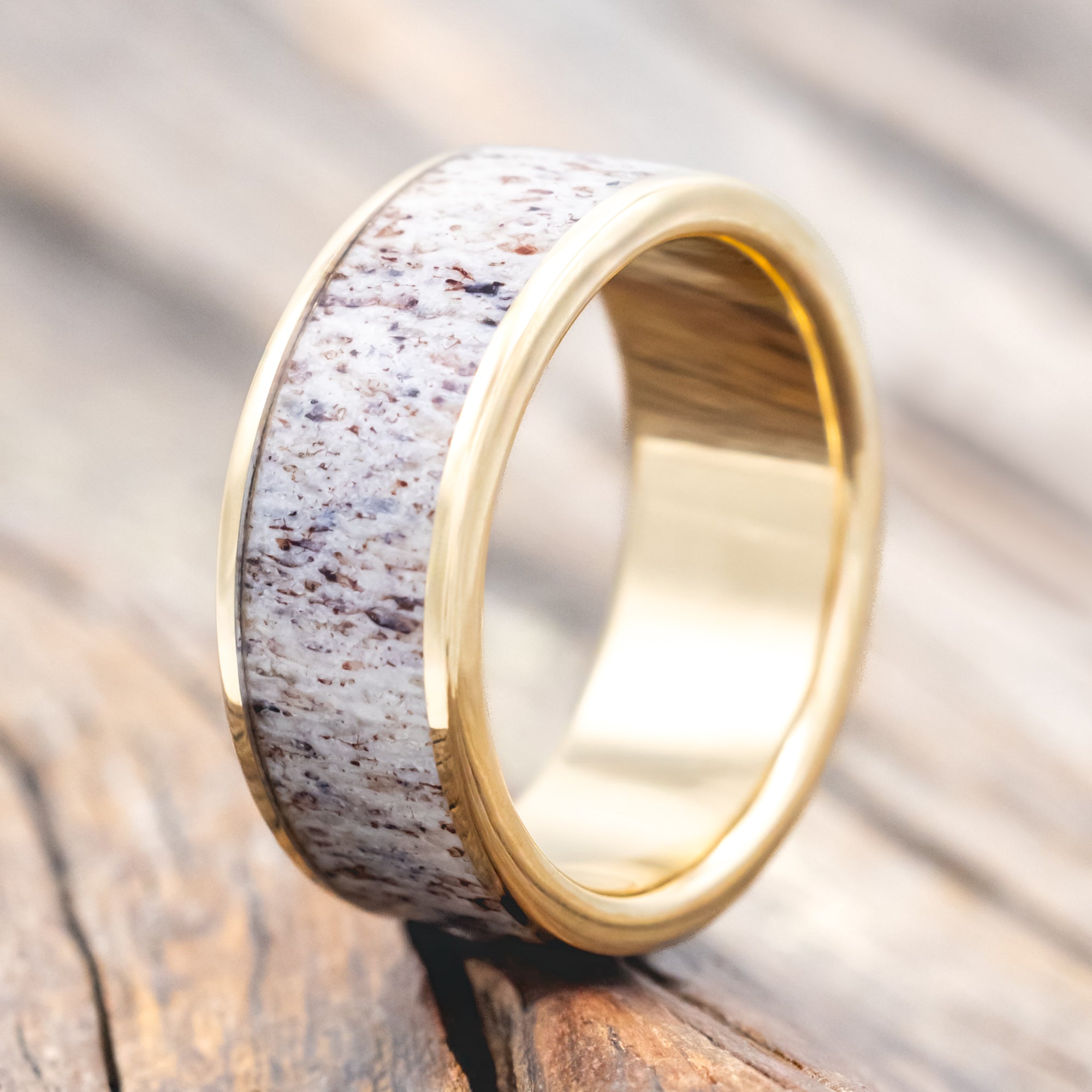 "RAINIER" - MATCHING SET OF ANTLER WEDDING BANDS-Staghead Designs