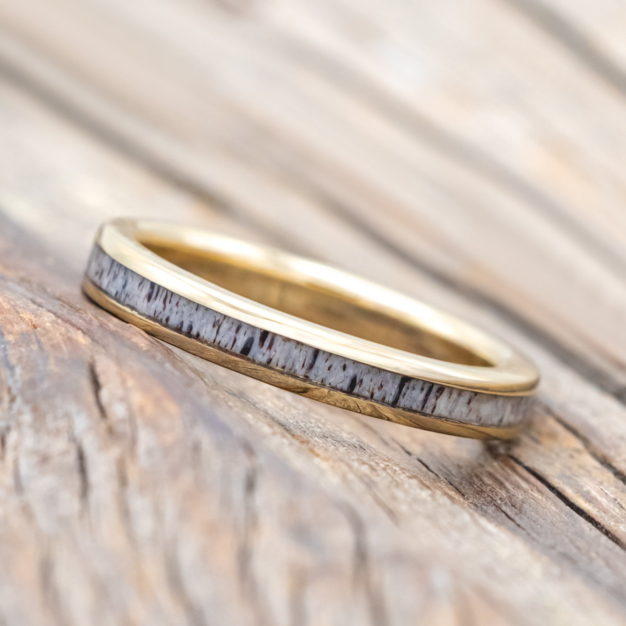 "RAINIER" - MATCHING SET OF ANTLER WEDDING BANDS-Staghead Designs