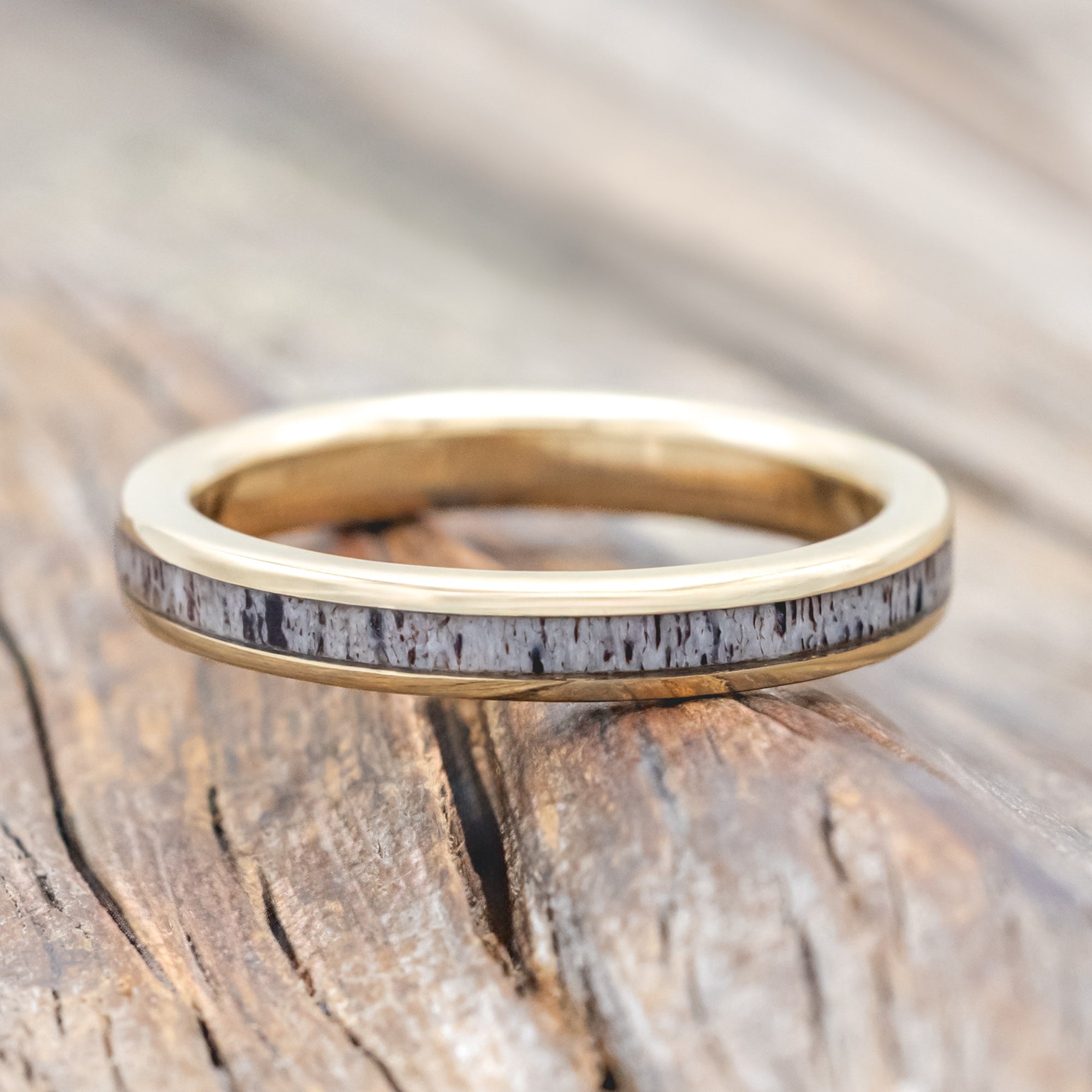 "RAINIER" - MATCHING SET OF ANTLER WEDDING BANDS-Staghead Designs