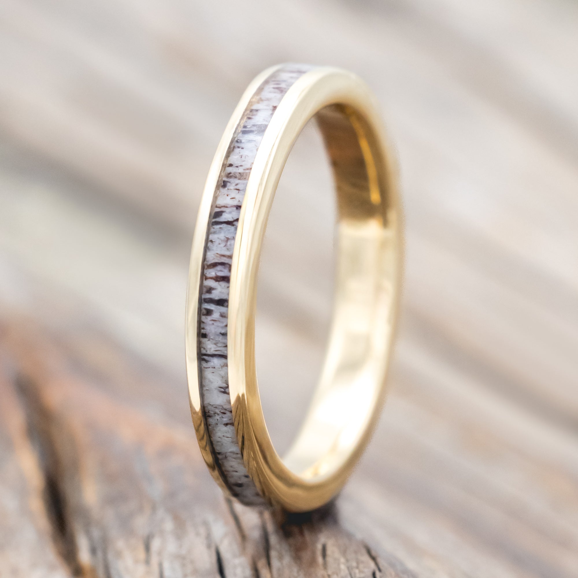 "RAINIER" - MATCHING SET OF ANTLER WEDDING BANDS-Staghead Designs