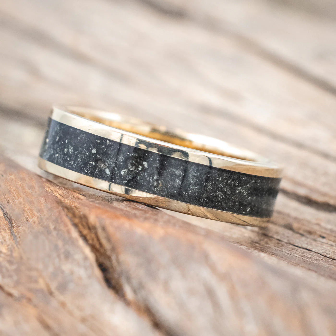 "RAINIER" - PYRITE WEDDING RING - 14K YELLOW GOLD - SIZE 9-Staghead Designs