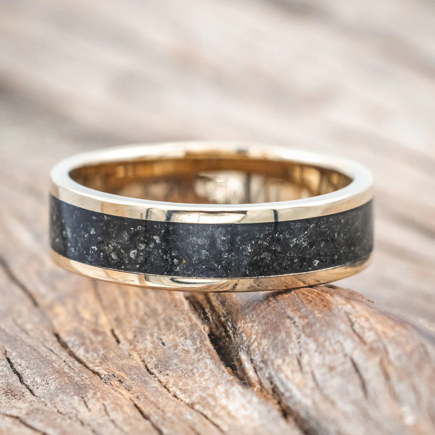 "RAINIER" - PYRITE WEDDING RING - 14K YELLOW GOLD - SIZE 9-Staghead Designs