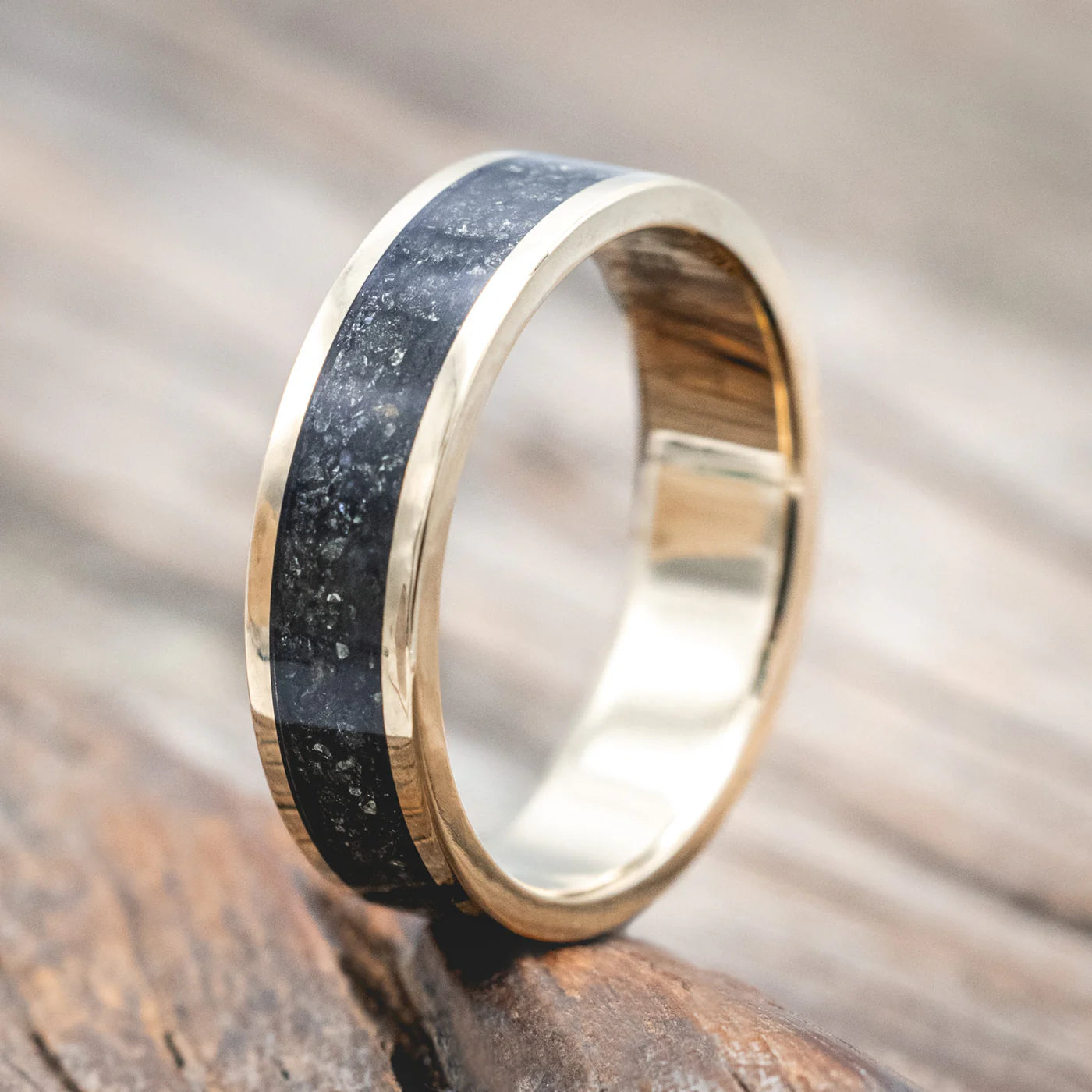 "RAINIER" - PYRITE WEDDING RING - 14K YELLOW GOLD - SIZE 9-Staghead Designs