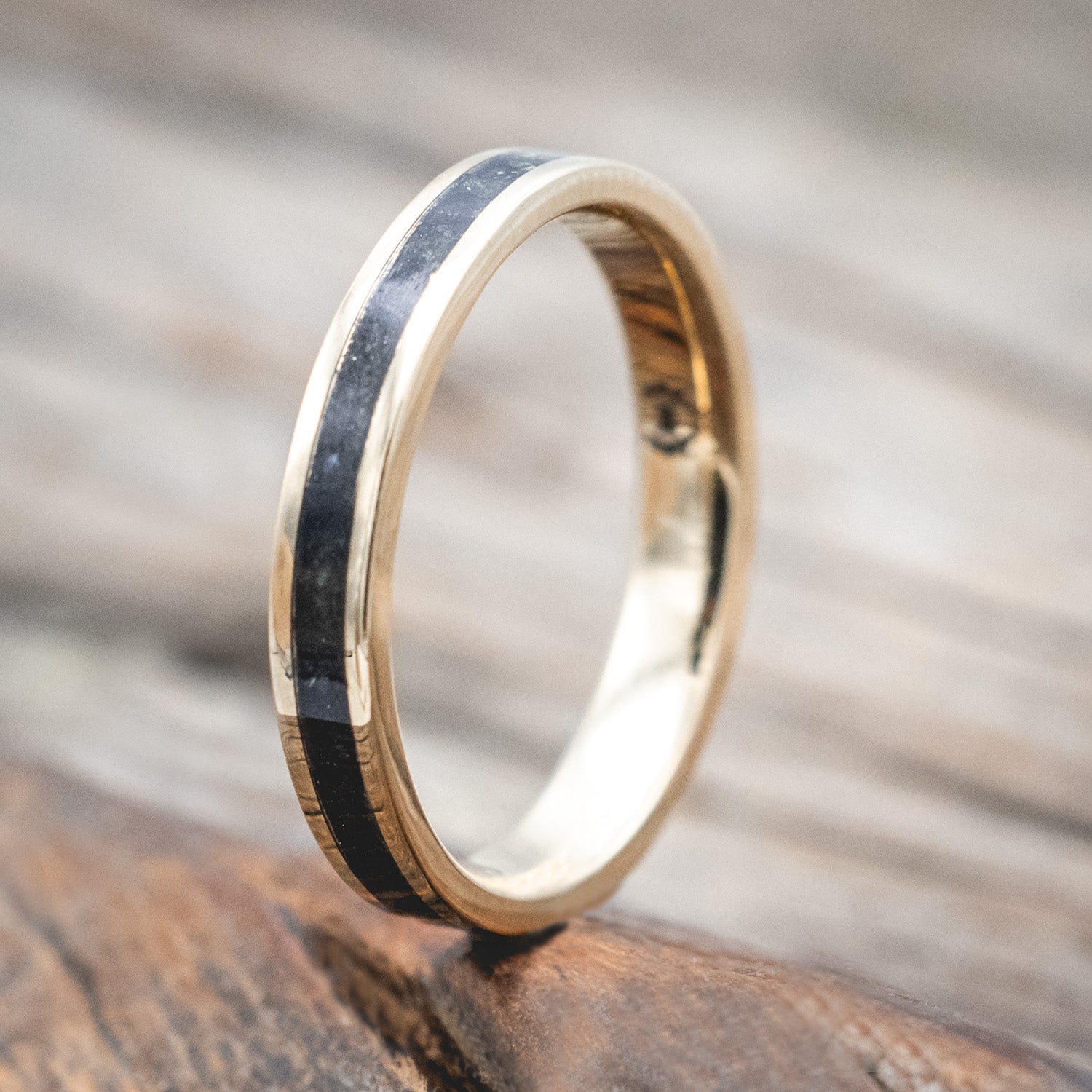 "ETERNA" - PYRITE INLAY STACKING BAND-Staghead Designs