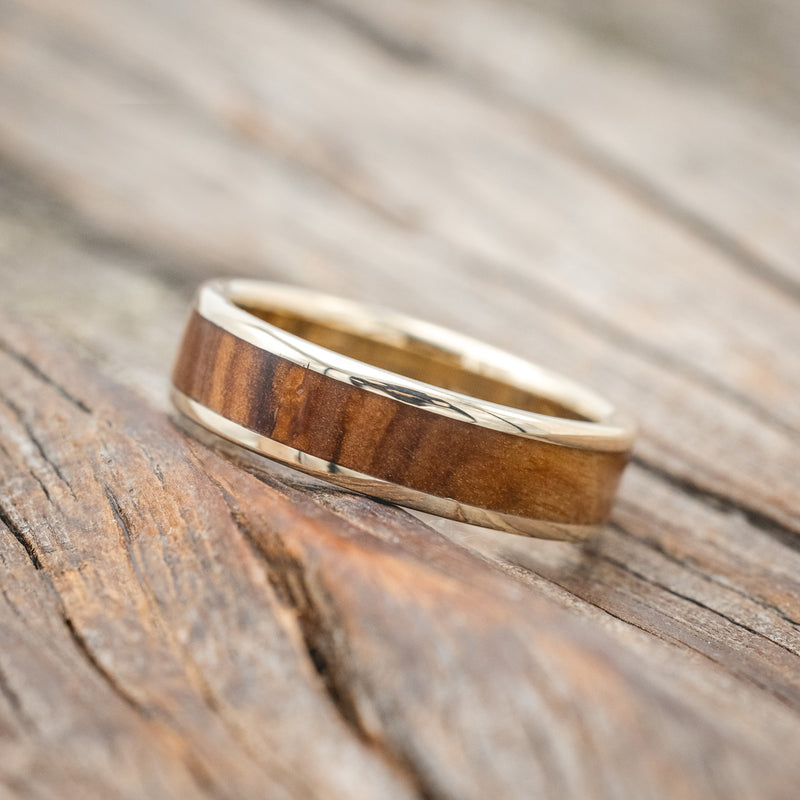 "RAINIER" - OLIVE WOOD WEDDING RING-Staghead Designs