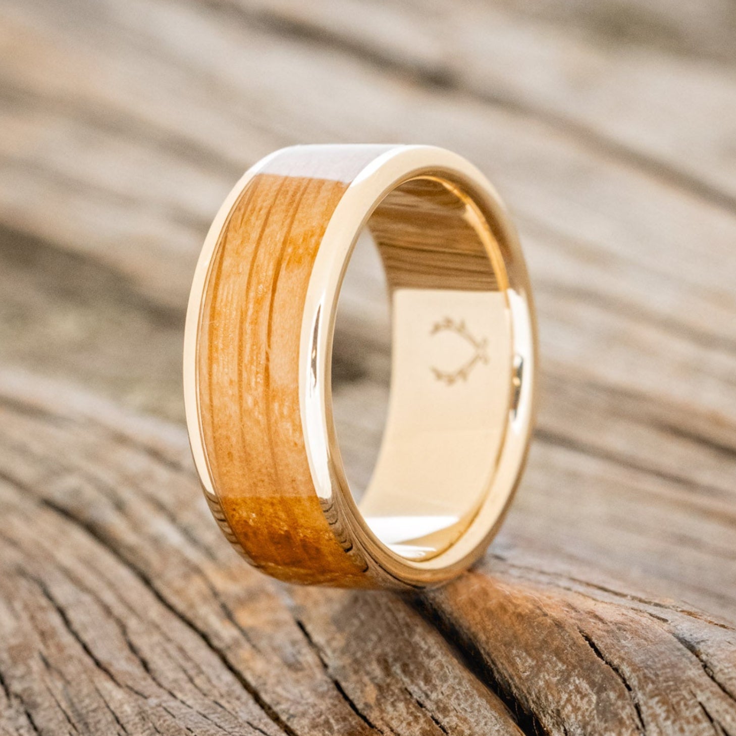 "RAINIER" - WHISKEY BARREL OAK WEDDING RING-11
