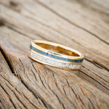 "RAPTOR" - PATINA COPPER & ANTLER WEDDING BAND