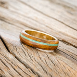 "REMMY" - REDWOOD & MALACHITE WEDDING RING-5