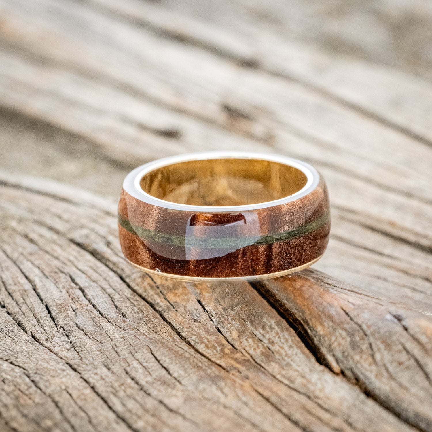 "REMMY" - REDWOOD & MOSS WEDDING RING-18