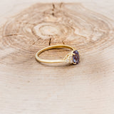 "RHEA" - OVAL LAB-GROWN ALEXANDRITE ENGAGEMENT RING WITH DIAMOND ACCENTS - READY TO SHIP