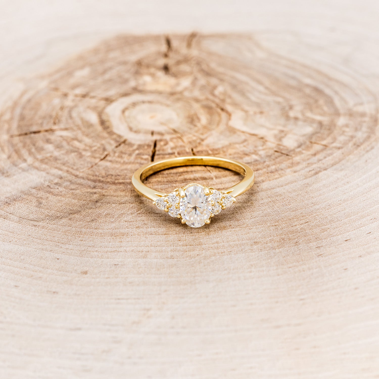 "RHEA" - OVAL MOISSANITE ENGAGEMENT RING WITH DIAMOND ACCENTS-10