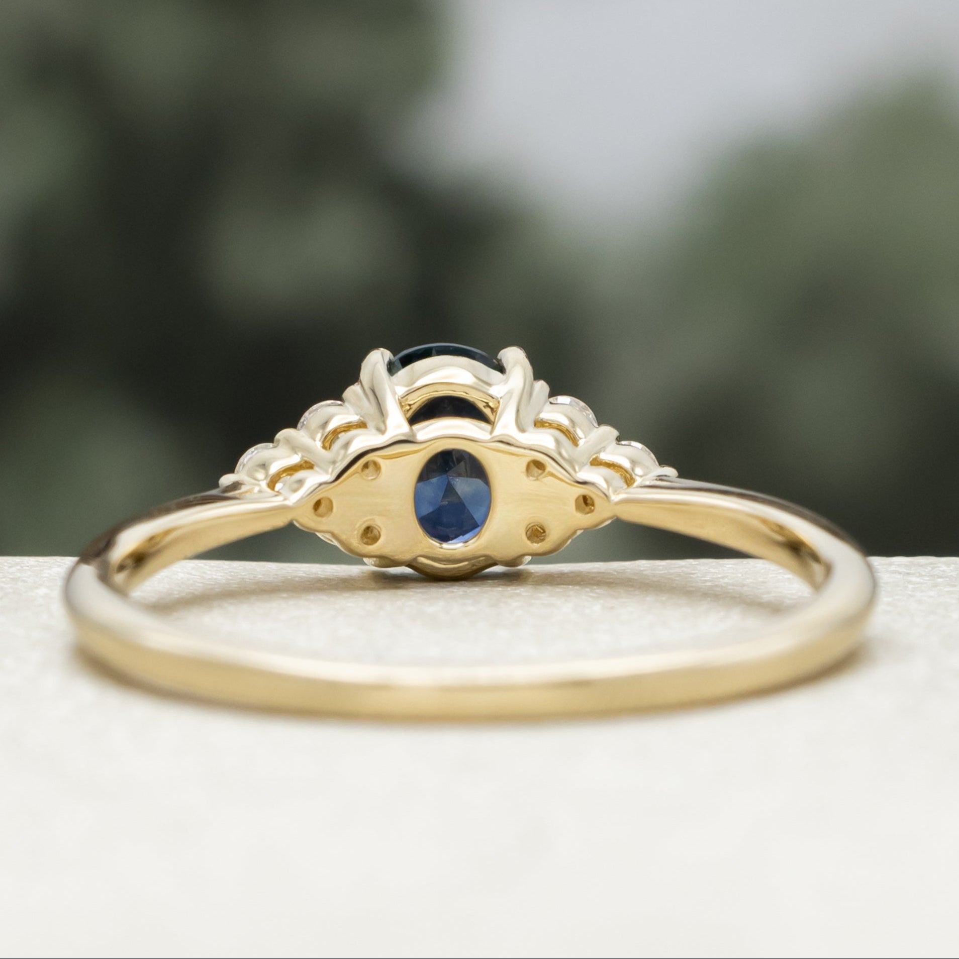 "Rhea" - Oval Cut Engagement Ring With Diamond Accents-Staghead Designs