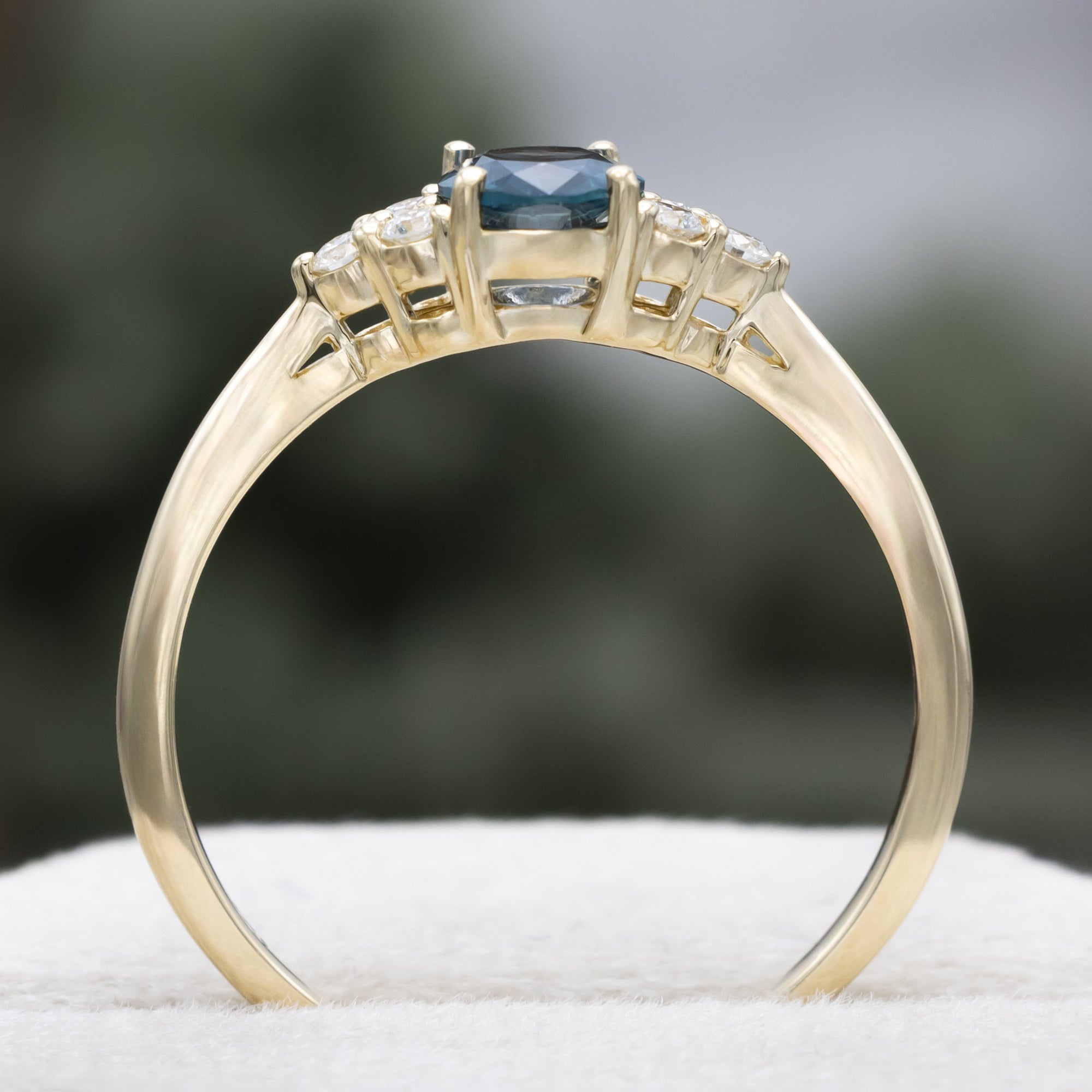 "Rhea" - Oval Cut Engagement Ring With Diamond Accents-Staghead Designs