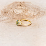 "RHEA" - OVAL LAB-GROWN GREEN SAPPHIRE ENGAGEMENT RING WITH DIAMOND ACCENTS-3