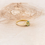 "RHEA" - OVAL LAB-GROWN GREEN SAPPHIRE ENGAGEMENT RING WITH DIAMOND ACCENTS-2