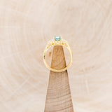 "RHEA" - OVAL LAB-GROWN GREEN SAPPHIRE ENGAGEMENT RING WITH DIAMOND ACCENTS-6