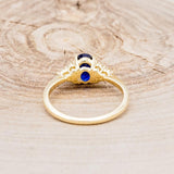 "RHEA" - OVAL LAB-GROWN BLUE SAPPHIRE ENGAGEMENT RING WITH DIAMOND ACCENTS-5