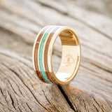 "RIO" - REDWOOD & MALACHITE WEDDING BAND-1