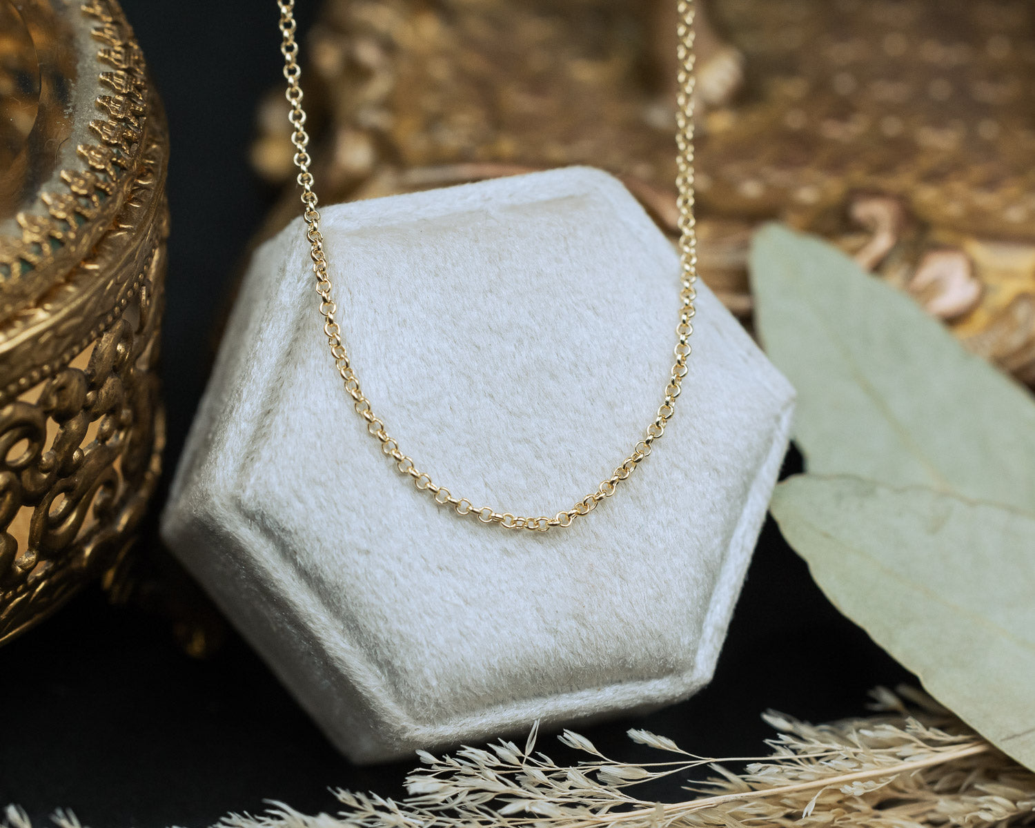 14K GOLD ROLO CHAIN-Staghead Designs