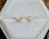 PETITE ROSE EARRINGS ACCENTED WITH NATURAL DIAMONDS