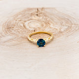 "ROSEMARY" - FLORAL-STYLE ENGAGEMENT RING WITH ROUND CUT LAB-GROWN ALEXANDRITE