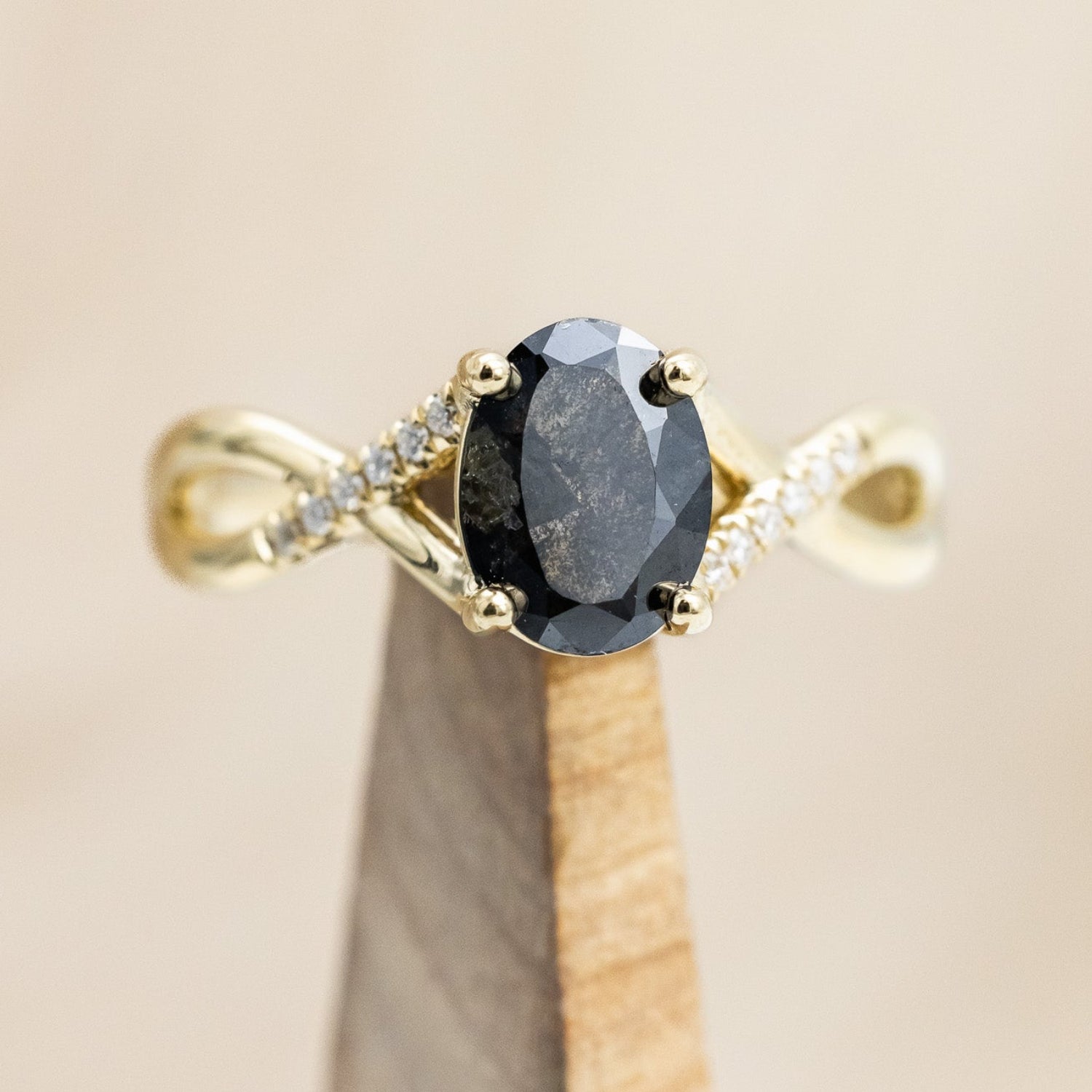 "Roslyn" - Salt & Pepper Diamond Engagement Ring With Diamond Accents-Staghead Designs