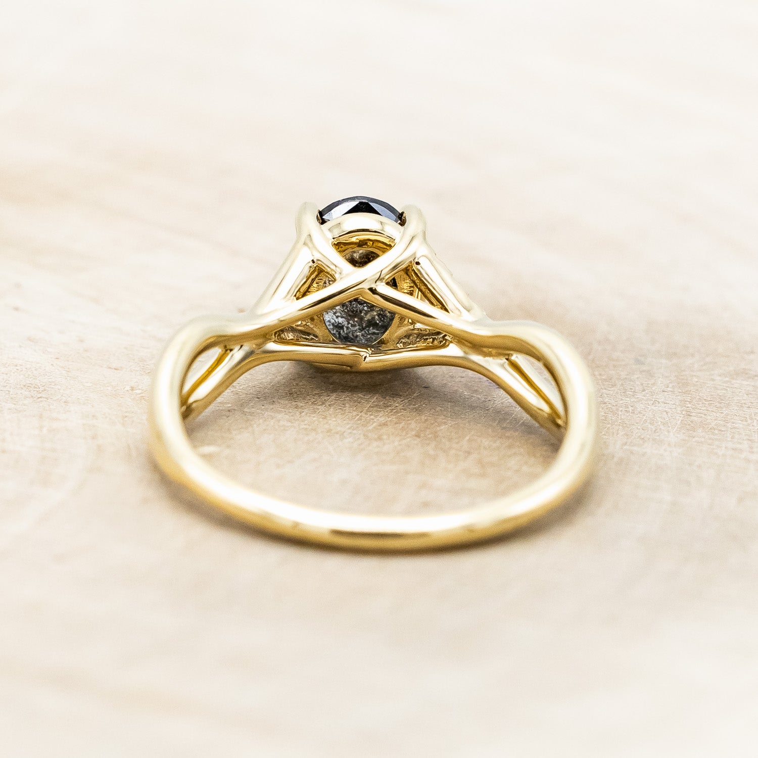 "Roslyn" - Salt & Pepper Diamond Engagement Ring With Diamond Accents-Staghead Designs