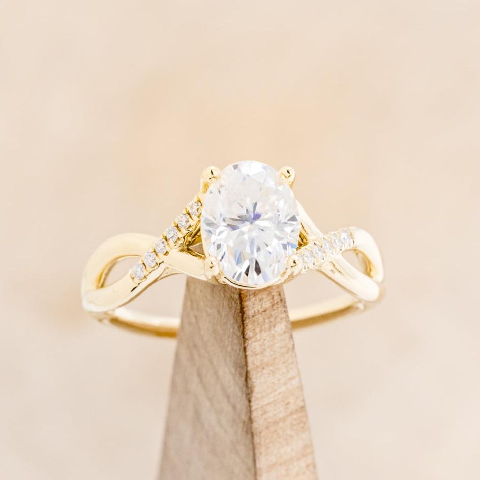 "ROSLYN" - OVAL MOISSANITE ENGAGEMENT RING WITH DIAMOND ACCENTS-13