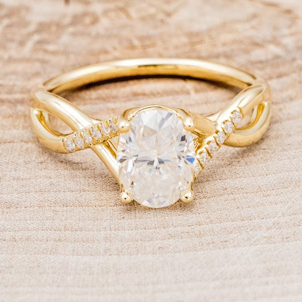 "ROSLYN" - OVAL MOISSANITE ENGAGEMENT RING WITH DIAMOND ACCENTS-16