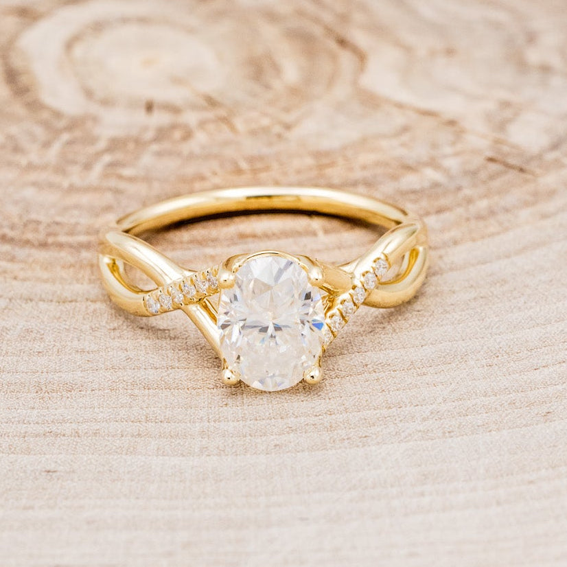 "ROSLYN" - OVAL MOISSANITE ENGAGEMENT RING WITH DIAMOND ACCENTS-16