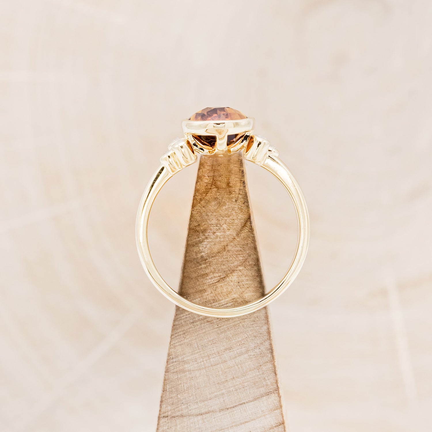 ROUND CUT CITRINE ENGAGEMENT RING WITH DIAMONDS ACCENTS-6