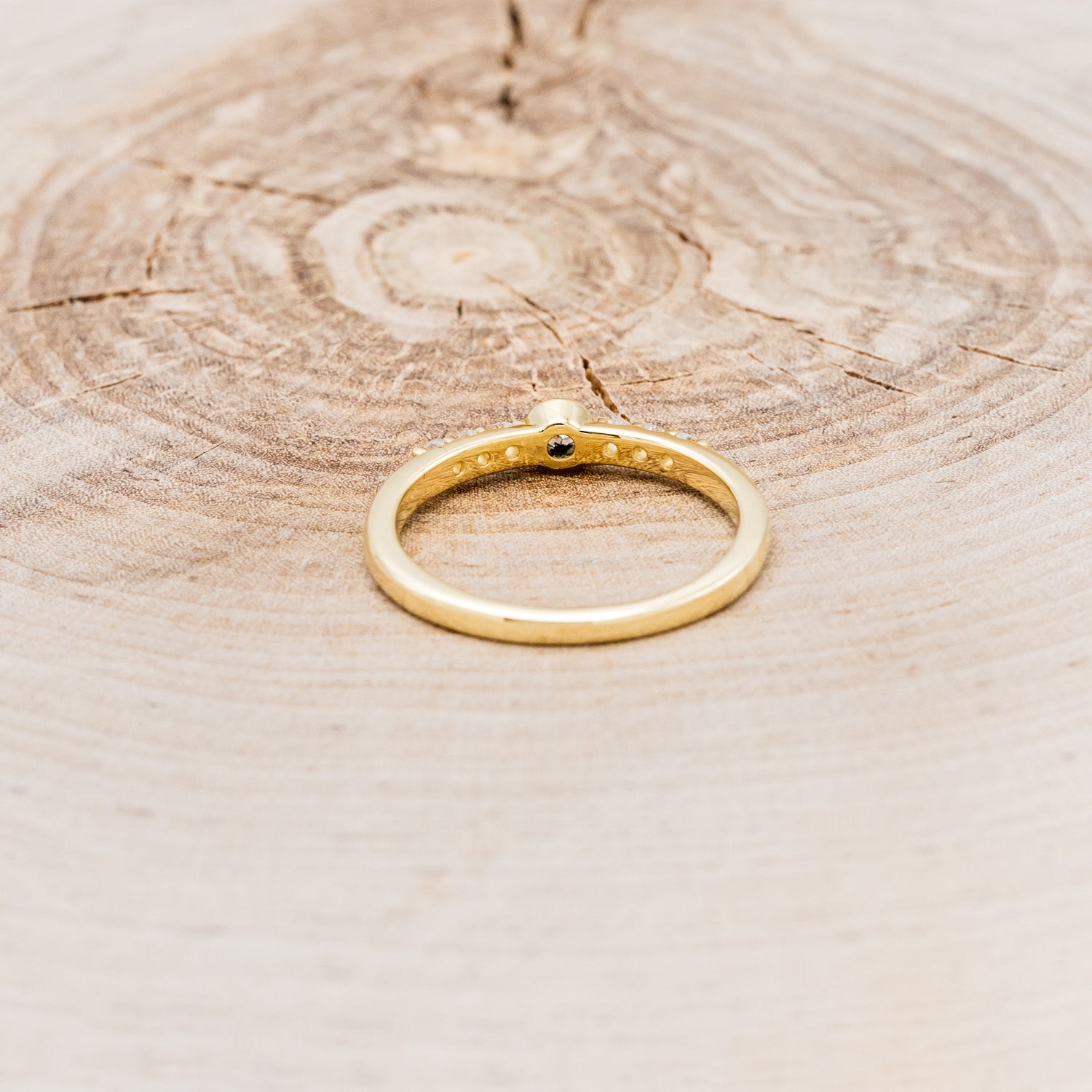 ROUND CUT MOONSTONE STACKING BAND WITH DIAMOND ACCENTS-5